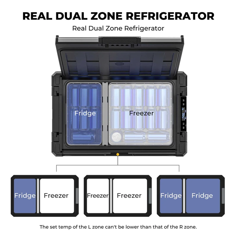 BougeRV Rocky V2.0 41QT Dual Zone 12V Portable Fridge