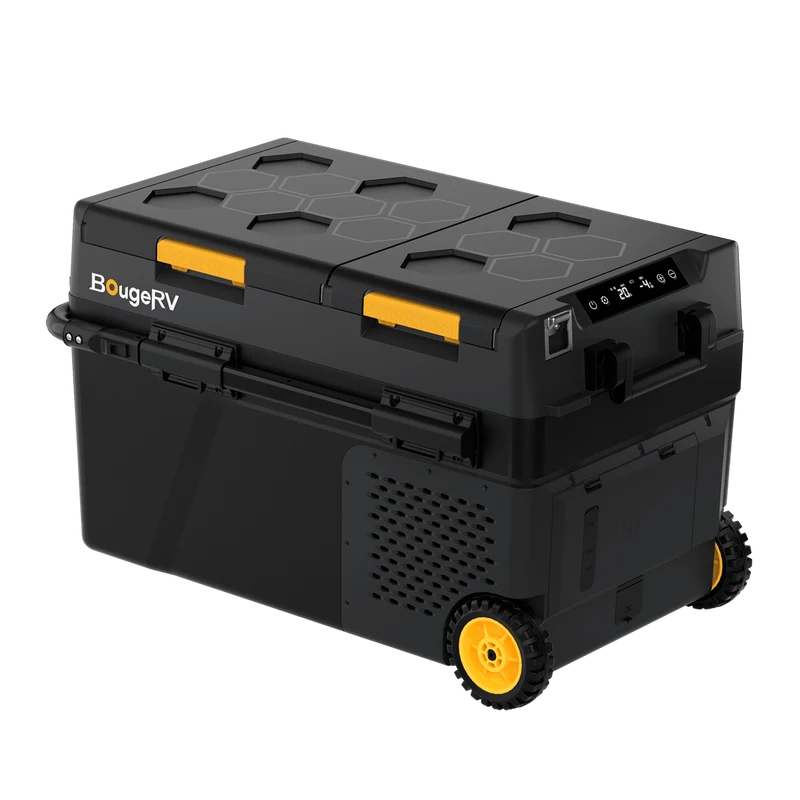 BougeRV New CRD2 V2.0 43QT Dual Zone 12V Portable Fridge with 240Wh Battery