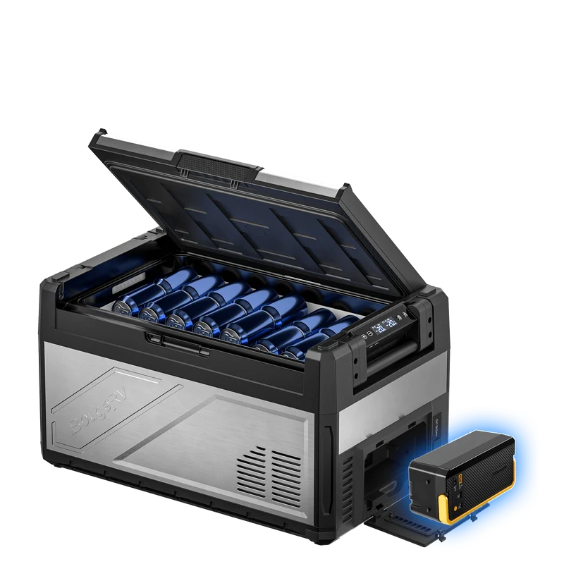 BougeRV New Rocky V3.0 41QT Dual Zone 12V Car Fridge with 240Wh Battery