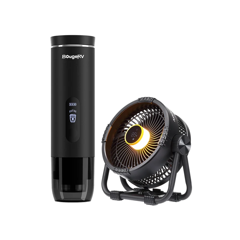 BougeRV Portable Coffee Maker and Camping Fan Kit