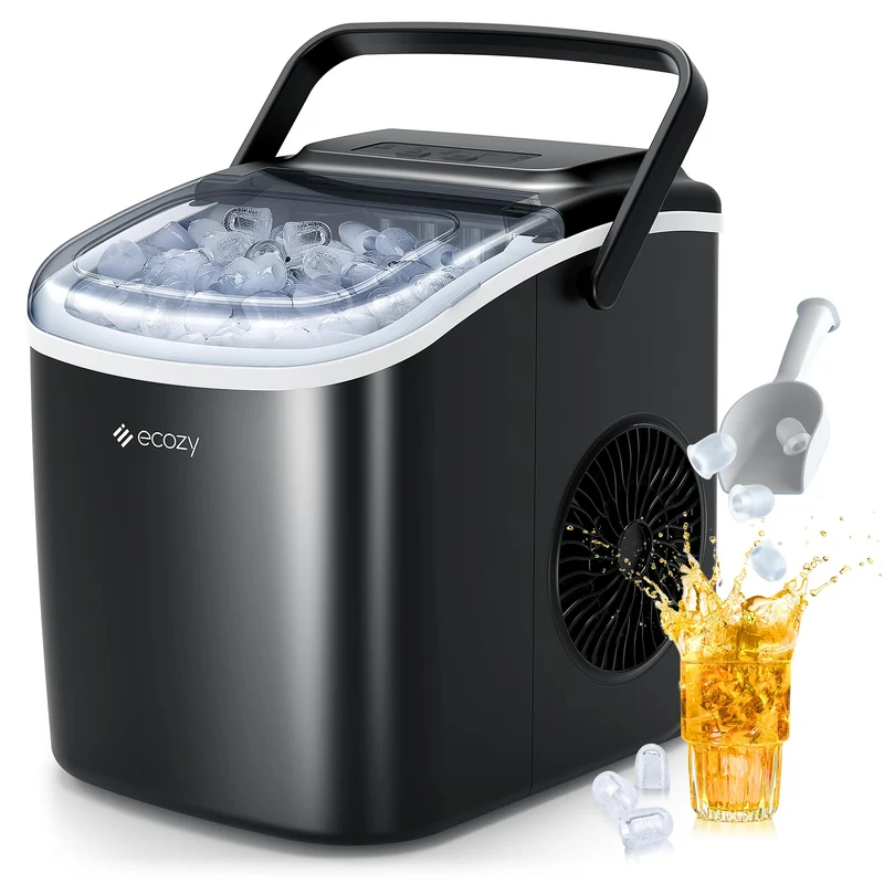 ecozy Eiswürfelmaschine Klein, selbstreinigend, 2 Eiswürfelgrössen