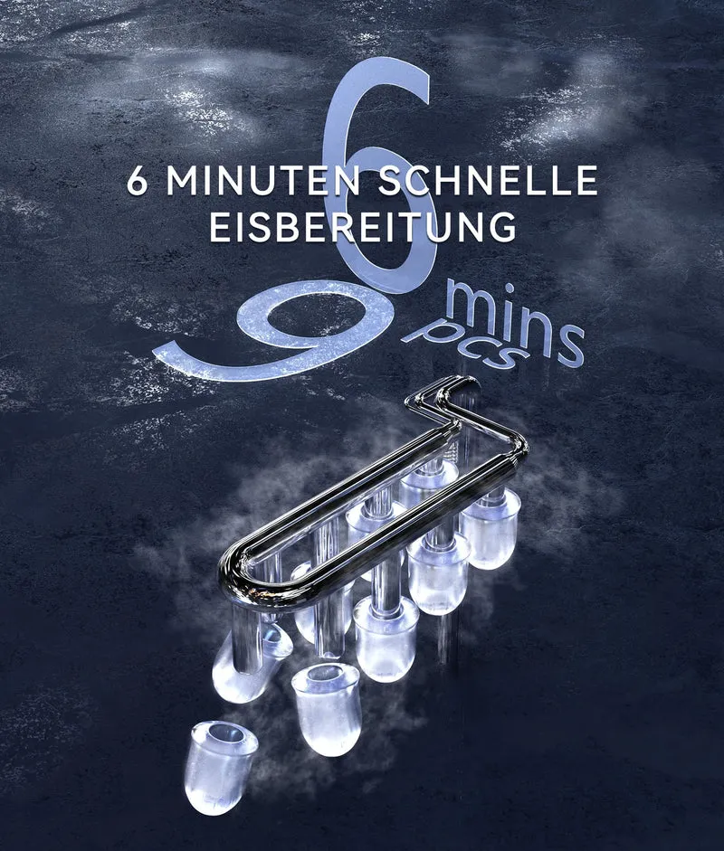 ecozy Eiswürfelmaschine Klein, selbstreinigend, 2 Eiswürfelgrössen