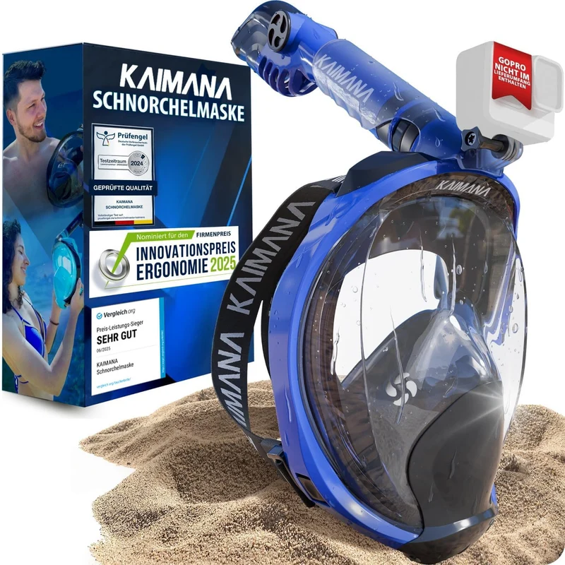 KAIMANA Schnorchelmaske K002 – Vollgesichtsmaske mit Tragetasche