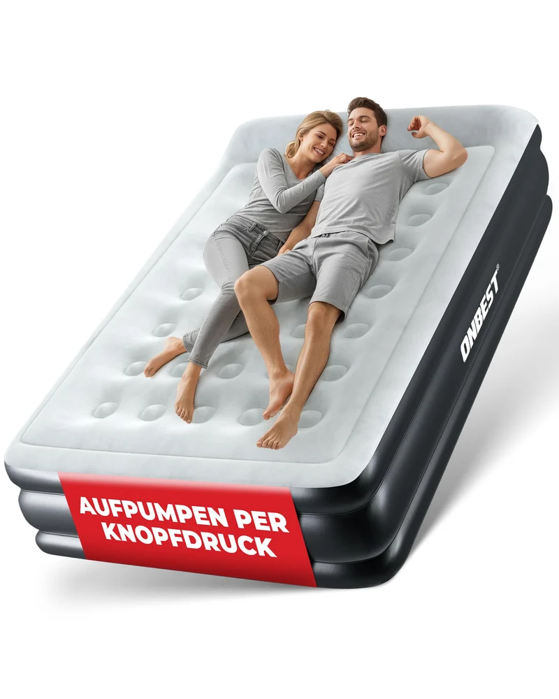 Onbest Luftbett selbstaufblasend für 2 Personen mit Pumpe schwarz