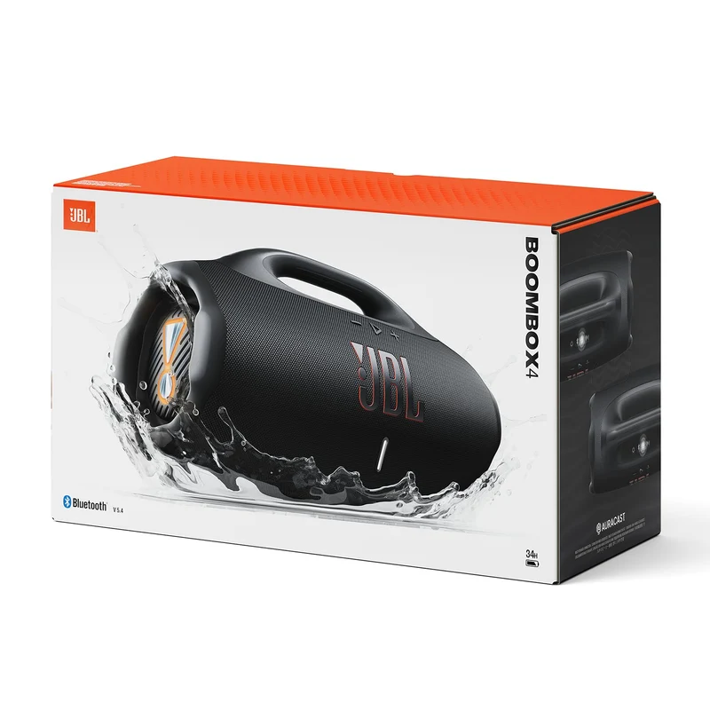 JBL Boombox 4 Bluetooth Lautsprecher mit AI Sound Boost, Schwarz