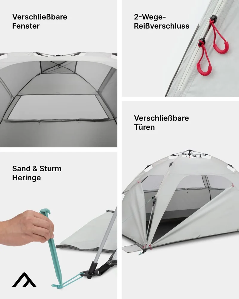 qeedo Quick Palm Strandmuschel für 2 Personen mit UV-Schutz 80+
