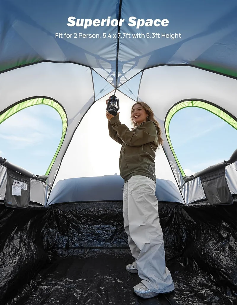 Semi-Automatic Truck Bed Tent with Awning – Quick Setup 2-Person Pickup Tent
