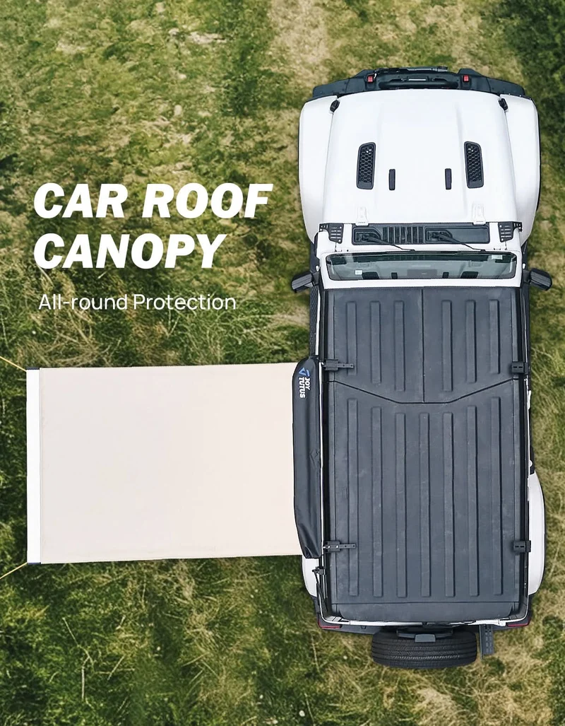 Roof Rack Side Awning for SUV & Truck, UV50+ Waterproof Pull-Out Shade