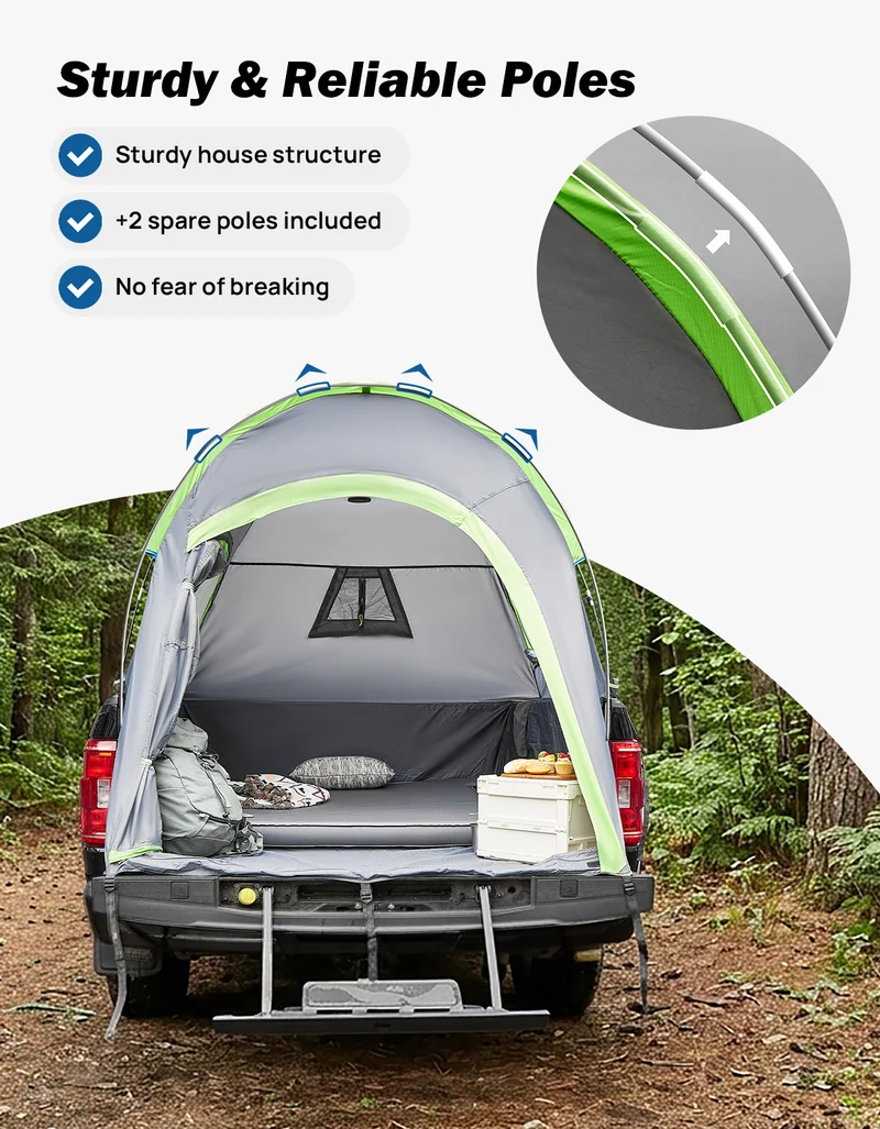 Pickup Truck Tent 2.0 PU2000mm Waterproof, Double-Layer