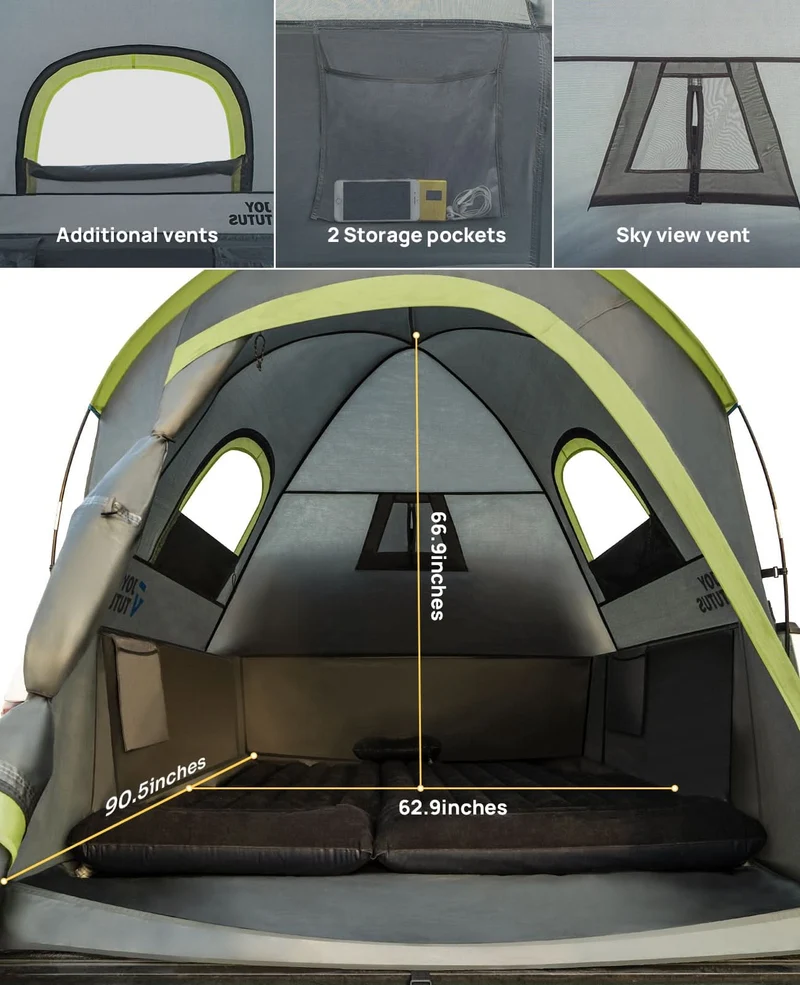 Pickup Truck Tent 2.0 PU2000mm Waterproof, Double-Layer