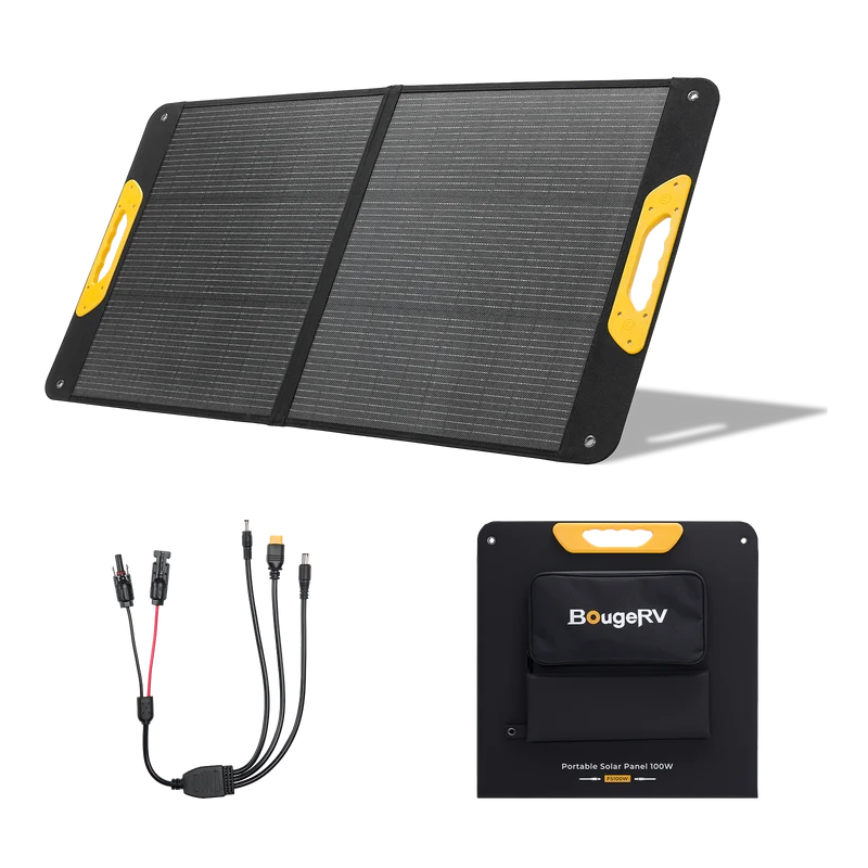 BougeRV New 100W Portable Solar Panel