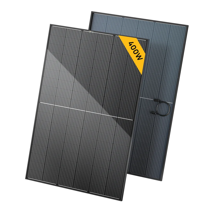 BougeRV 400 Watt 12V/24V Rigid Bifacial 10BB Mono Solar Panel
