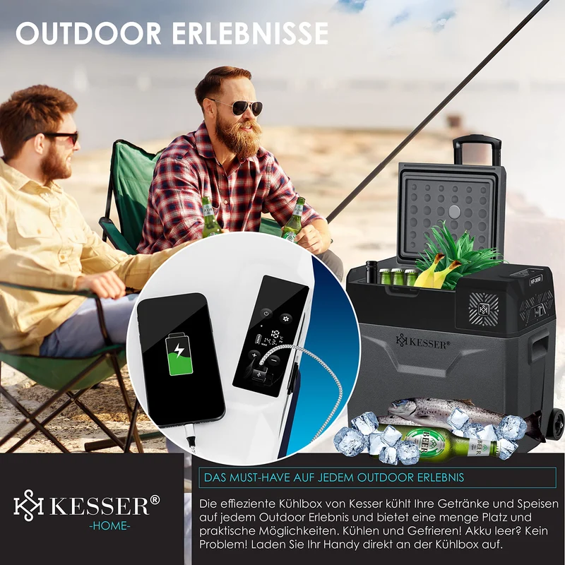 KESSER Kompressor-Kühlbox 50 L elektrisch mit App-Steuerung
