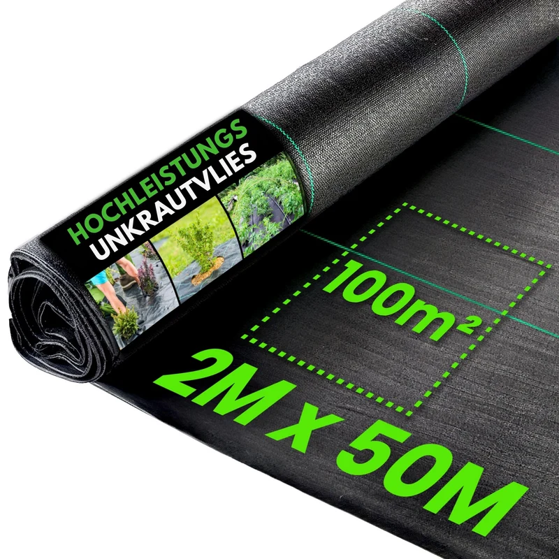 Green Thumbz Unkrautvlies 2 x 50 m, 100 g/m², wasserdurchlässig