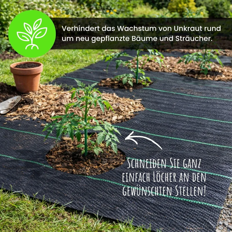 Green Thumbz Unkrautvlies 2 x 50 m, 100 g/m², wasserdurchlässig