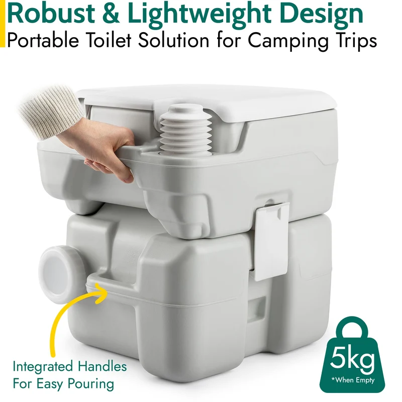 Trail Transportable Campingtoilette mit Spülung, 10-L-Fäkalientank