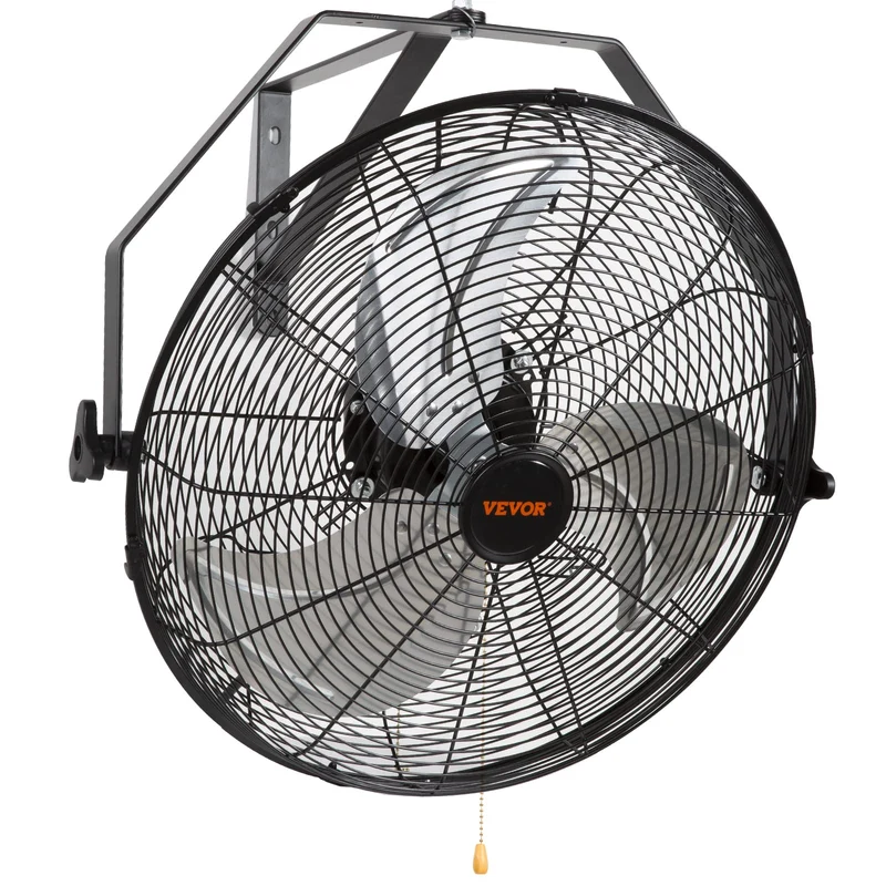 VEVOR Wandventilator 57 cm, oszillierend, IP44, 3 Stufen, schwarz