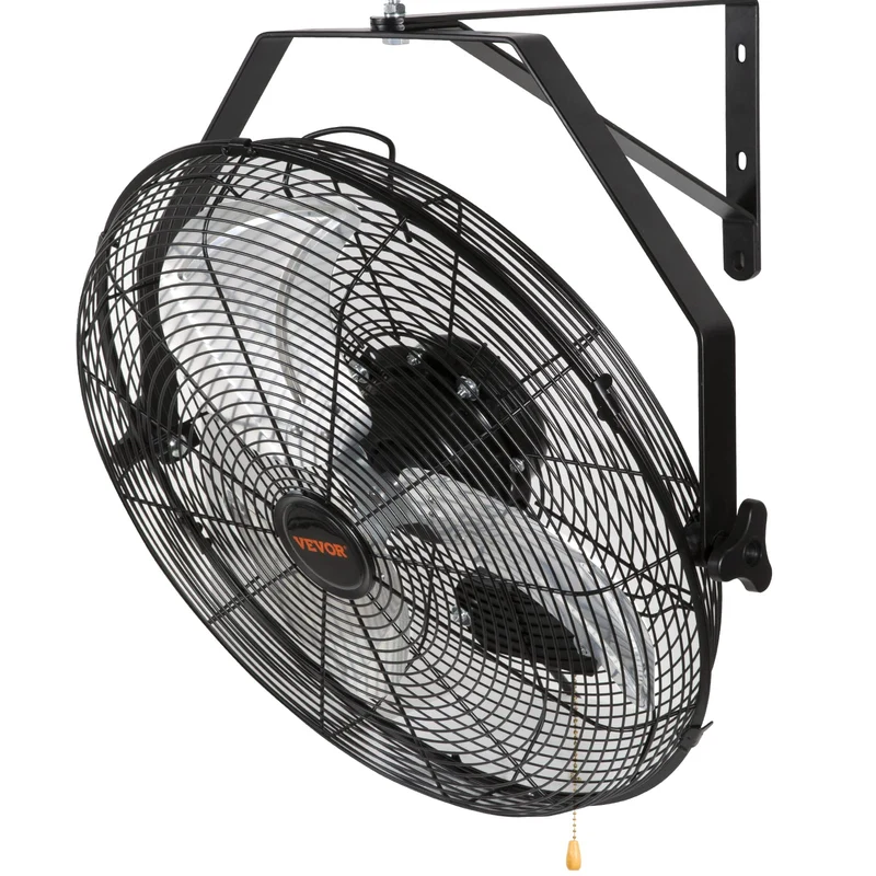 VEVOR Wandventilator 57 cm, oszillierend, IP44, 3 Stufen, schwarz