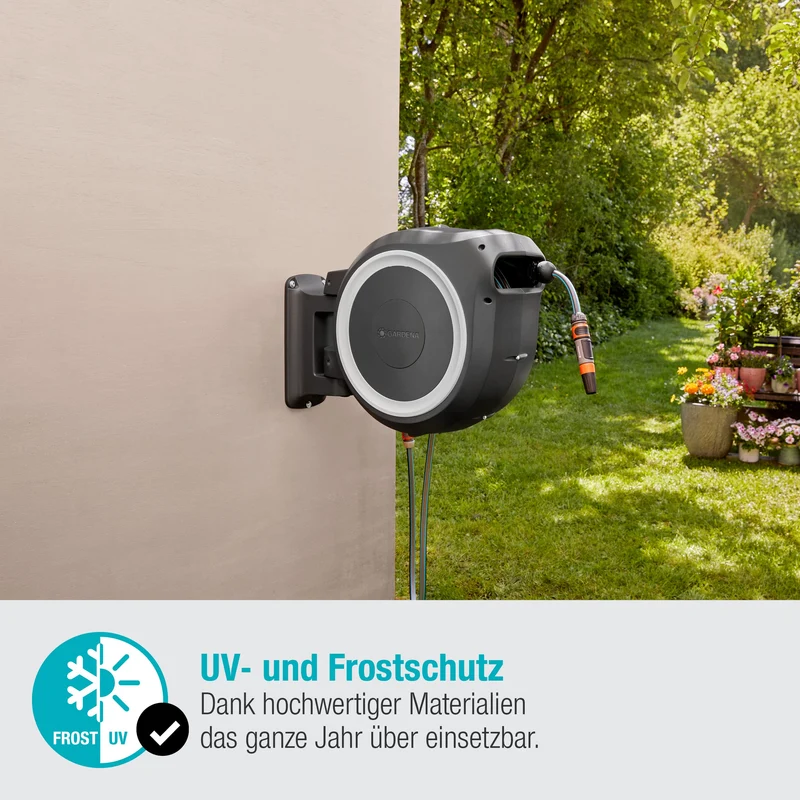 Gardena Wand-Schlauchbox RollUp M-L 25 m weiss (18622-60)