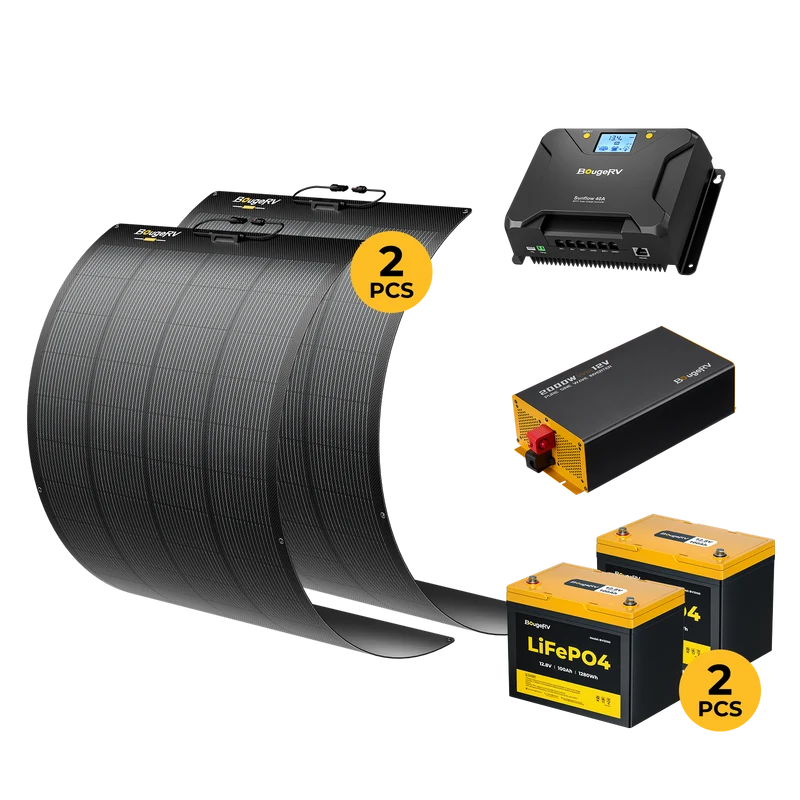 BougeRV 12V 400W ShadePower Arch Pro Flexible Solar System Kit