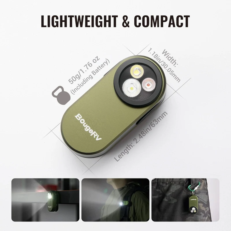 BougeRV Easy Carry Clip-On Light Outdoor Camping Lantern