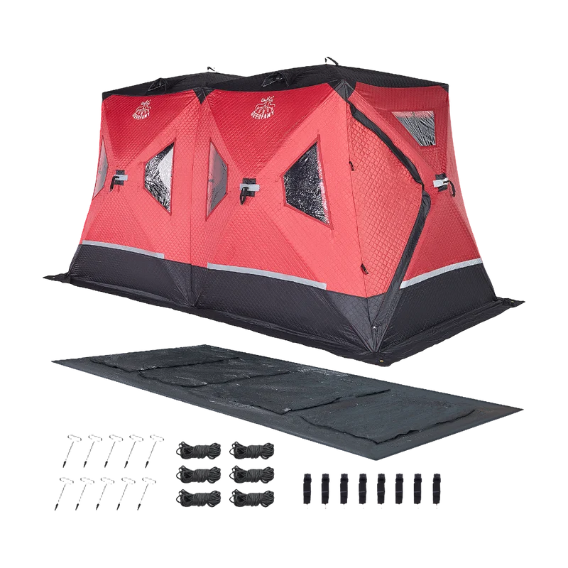 DEERFAMY Double-Layer Ice Fishing Hut Portable Tent Double Rooms