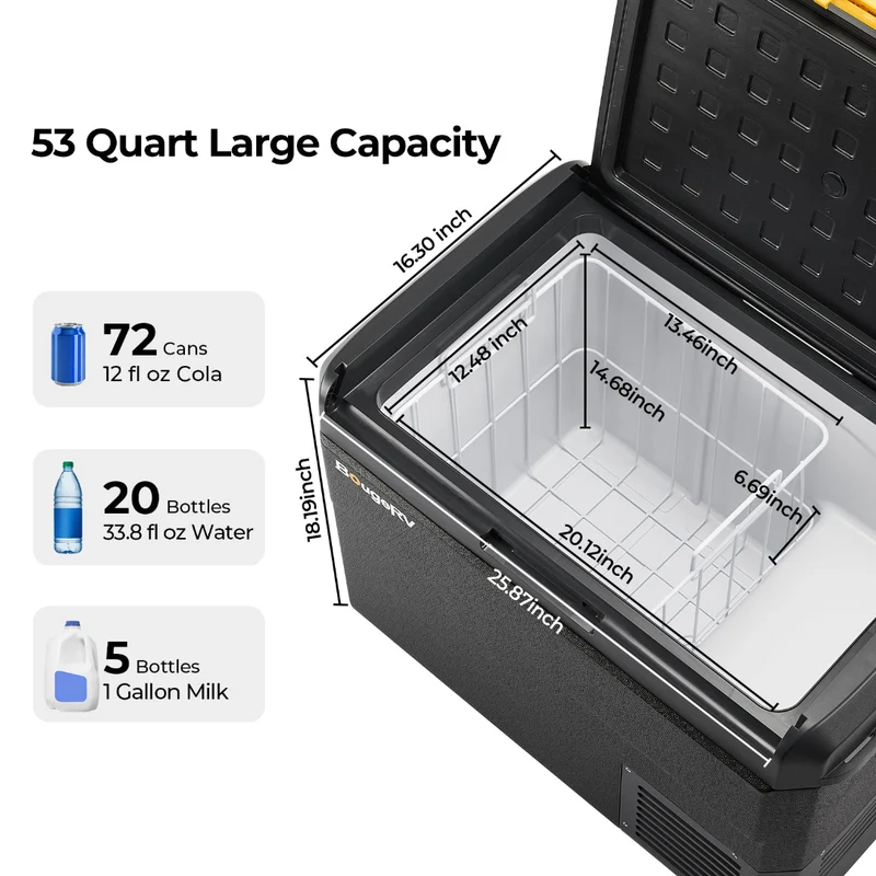 BougeRV CRS 53 Quart 12V Car Fridge Wheelless