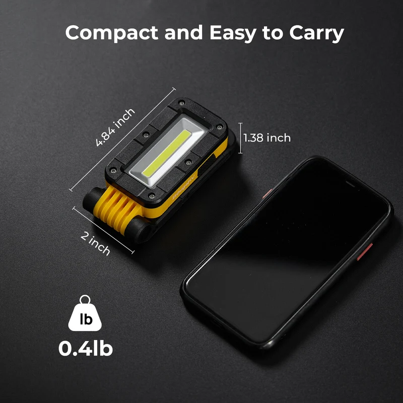BougeRV WL01 LITE Rechargeable Work Light 180° Rotate Job Site Lighting
