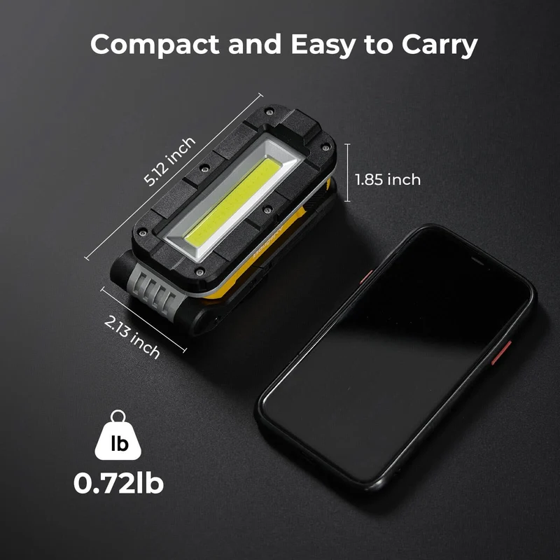 BougeRV WL01 Rechargeable Work Light 180° Rotate Job Site Lighting