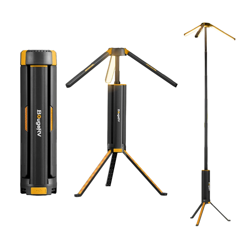 BougeRV New Outdoor Portable Telescopic Camping Lantern (Black)