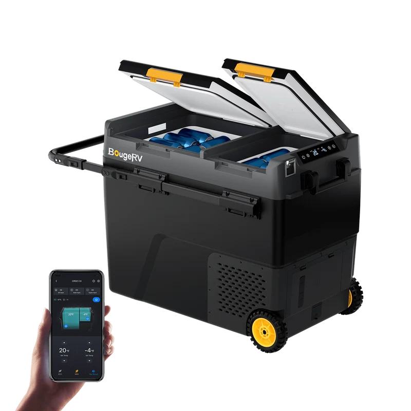 BougeRV New CRD2 V2.0 61QT Dual Zone 12V Portable Fridge