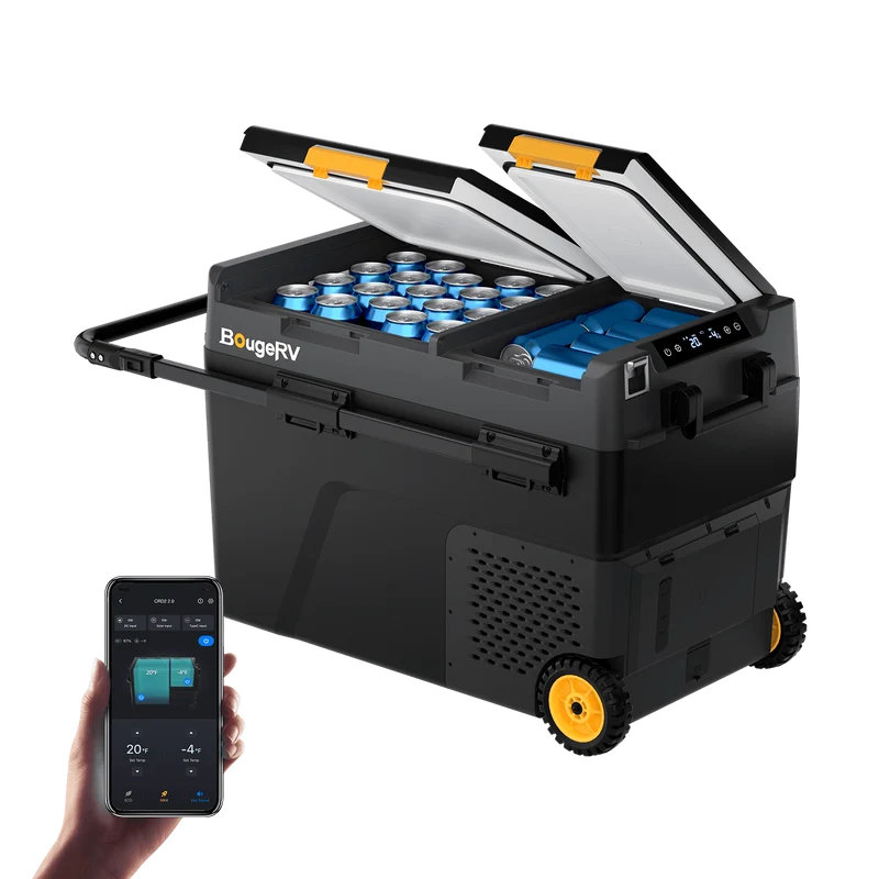 BougeRV New CRD2 V2.0 52QT Dual Zone 12V Portable Fridge