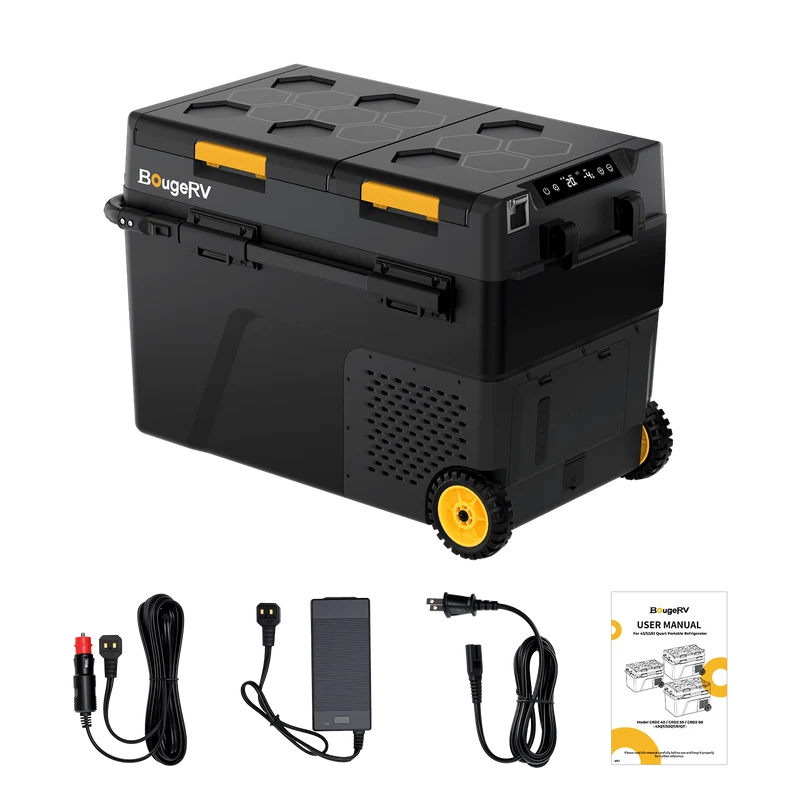 BougeRV New CRD2 V2.0 52QT Dual Zone 12V Portable Fridge