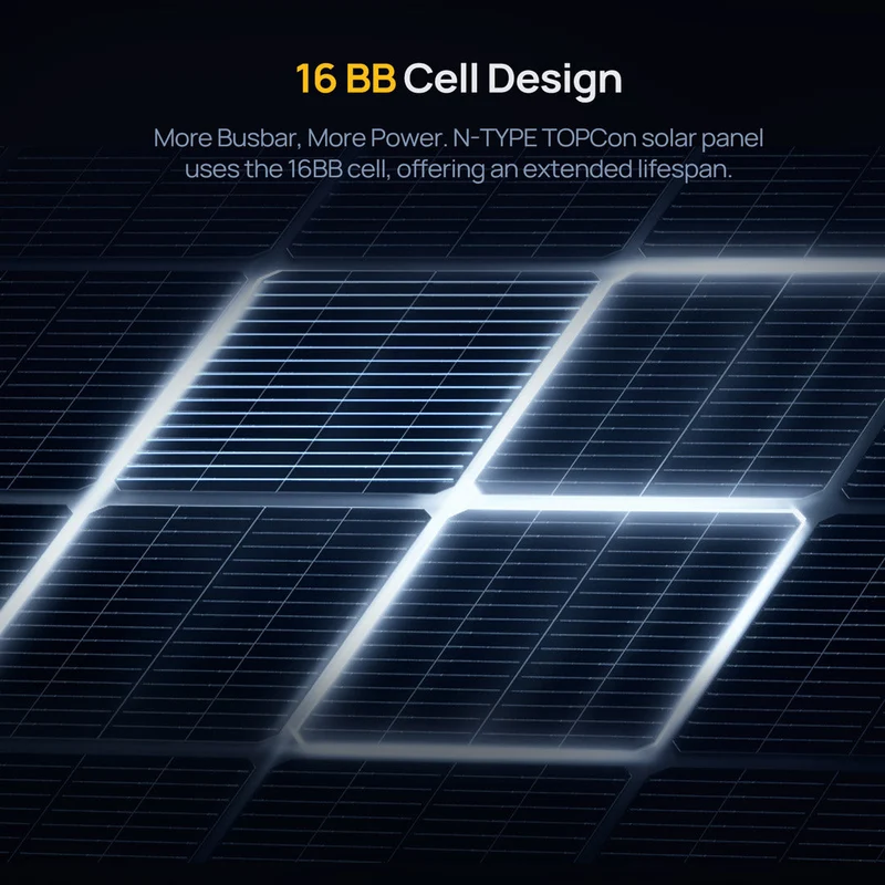 BougeRV N-Type 1200 Watts 16BB 12V/24V Bifacial Solar Panel