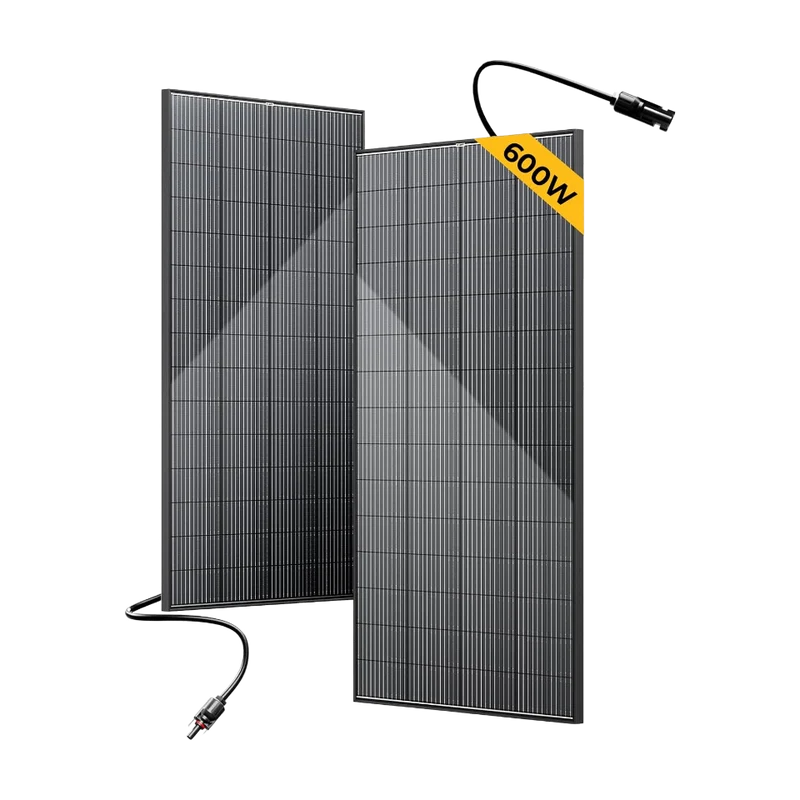 BougeRV Bifacial 600 Watts 12BB 12V/24V Rigid Solar Panel