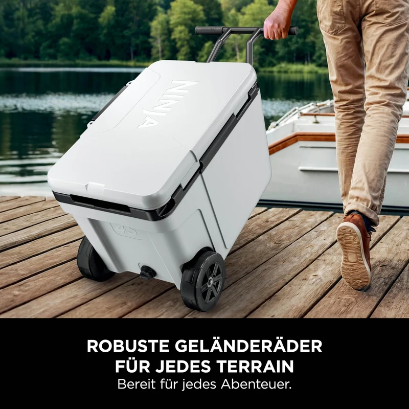 Ninja FrostVault Kühlbox mit Rollen, 42 l, Wolkenweiss, FB245EUWH