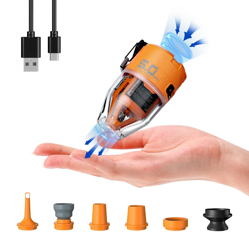 FLEXTAILGEAR MAX Pump 3 Tragbare Luftpumpe mit Licht, Orange