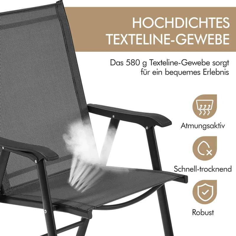 Yaheetech Gartenstühle 2er Set, klappbare Hochlehner bis 150 kg