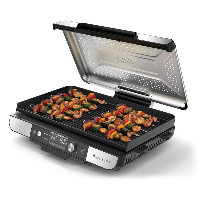 Ninja Sizzle Pro XL Indoor-Grill & Plancha GX101EU, Silber/Schwarz