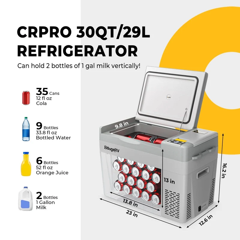 CRPRO30 30QT 12V Portable Fridge White