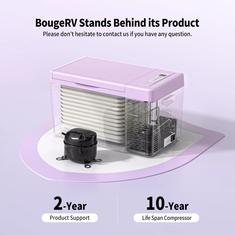 BougeRV 12V 23QT Colorful Purple Car Fridge (Refurbished)