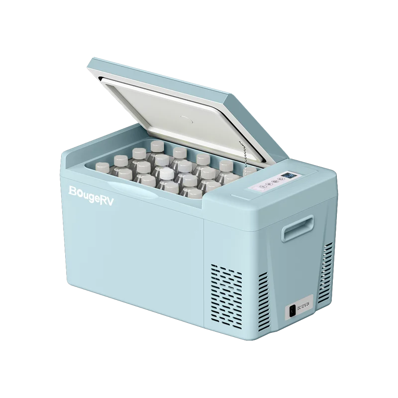 BougeRV 12V 23QT Colorful Mint Green Car Fridge (Refurbished)