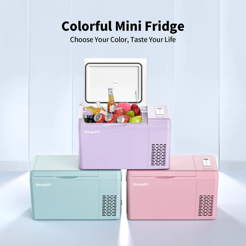 BougeRV 12V 23QT Colorful Mint Green Car Fridge (Refurbished)