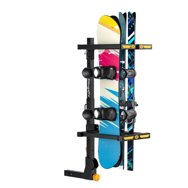 BougeRV Hitch Ski Snowboard Rack with Security Lock