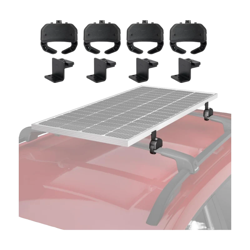 BougeRV Solar Panel Crab Mounting Kit for Cars with Cross Bars