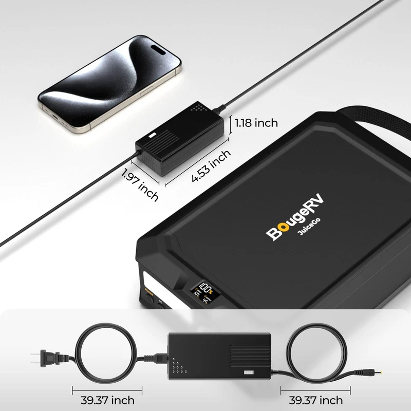 BougeRV 63W AC Power Cord for JuiceGo