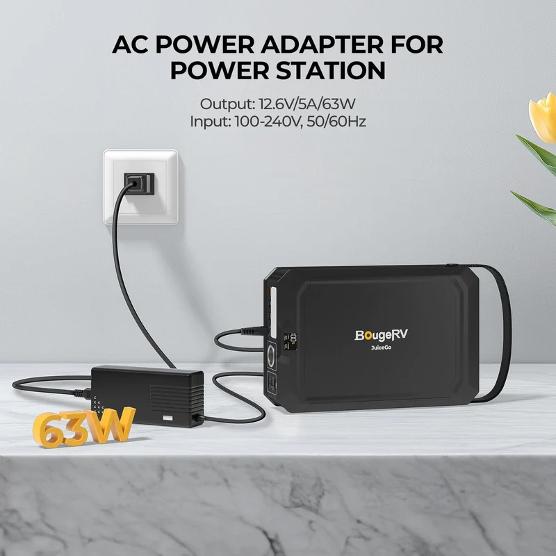 BougeRV 63W AC Power Cord for JuiceGo