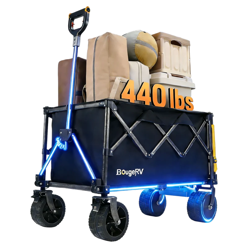 BougeRV Electric Foldable Utility Camping Wagon with Power Bank