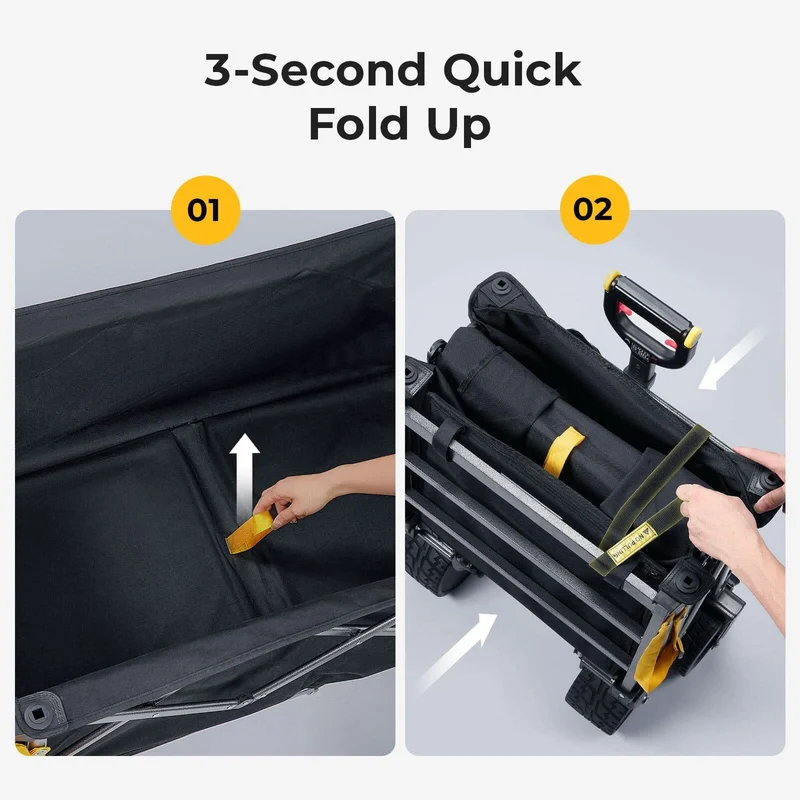 BougeRV Electric Foldable Utility Camping Wagon with Power Bank