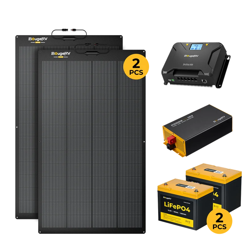 BougeRV 12V 400W Arch 2.0 TOPCon Flexible Solar Kit